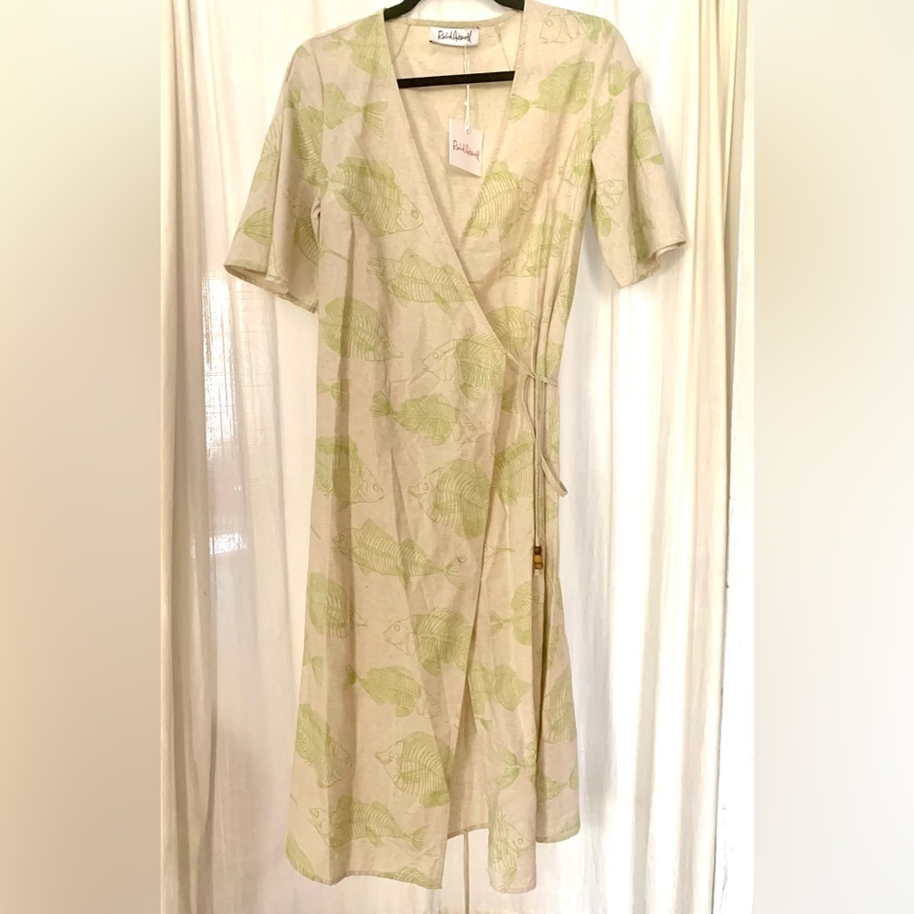 Rachel Antonoff Taub Wrap Dress in X-Ray Fishbone